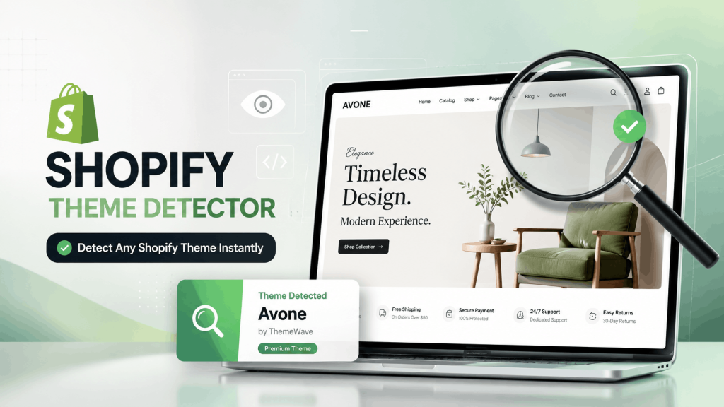 Free Shopify theme detector identifying a Shopify store theme