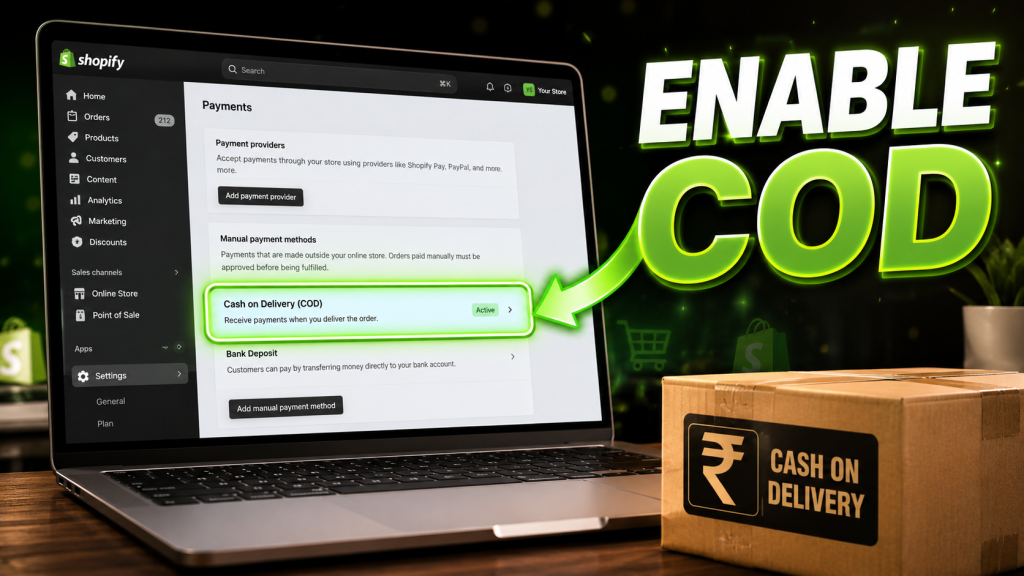 How to activate Cash on Delivery in Shopify settings